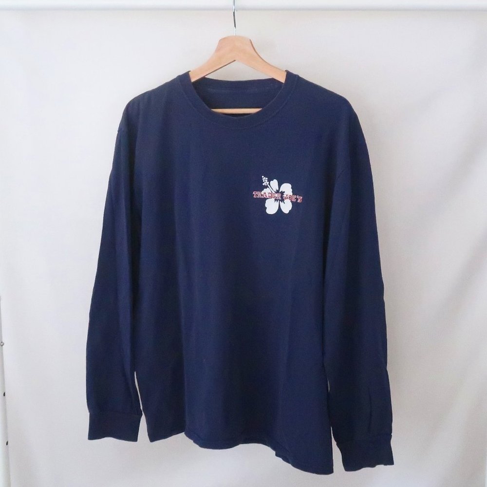 Trader Joe’s Long Sleeve T-Shirt Navy Blue Size Small